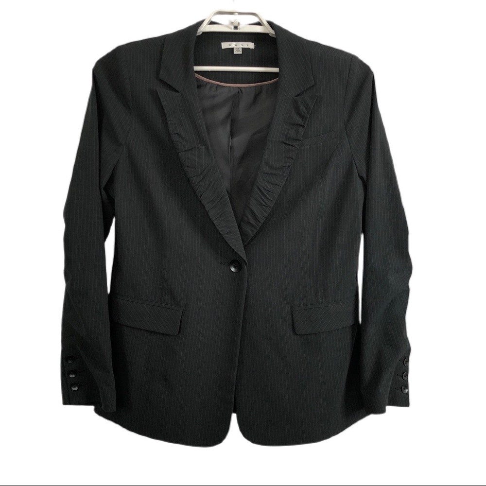 CAbi Womans 14 Pinstripe Single Button Blazer